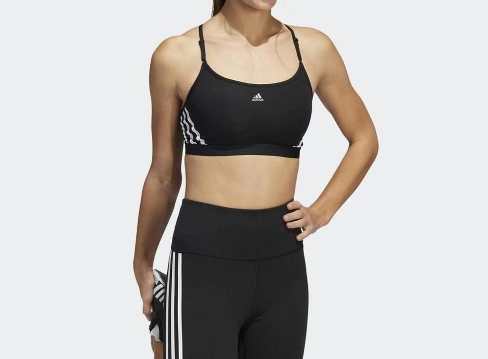 NEW ADIDAS light support removeable pads training sports bra in black